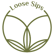 The logo for Loose Sips shows a circle with three leaves, making up a part of the Seed of Life, with the title Loose Sips at the top of the circle.